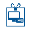 computer in a wrapped box icon