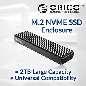 Orico M2PV M.2 NVME SSD Enclosure with USB 3.2 Type C Gen 2 and Speed up to 10Gbps