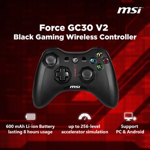 MSI Force GC30 V2 Black Gaming Wireless Rechargeable Dual Vibration Gaming Controller for PC and Android