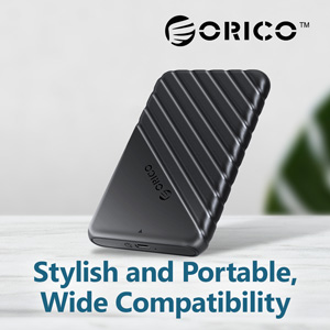 Orico 25PW1 War USB3.1 Gen1 Type-C 2.5" SATA HDD/SSD Enclosure with 5Gbps Speed , Black