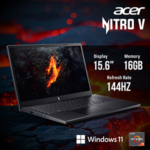 Acer Nitro V Gaming Laptop 15.6" 144Hz AMD Ryzen 7 7735HS GeForce RTX 3050 16GB 512GB SSD Windows 11 Home, NH.QPFAA.002