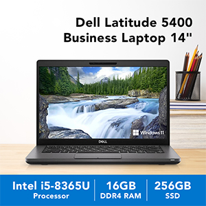 Dell Latitude 5400 Business Laptop 14" Intel i5-8365U 16GB 256GB Windows 11 Pro Renewed