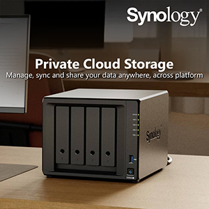 Synology DS923+ DiskStation 4-Bay NAS - Diskless, 2x GbE LAN, 4GB RAM (4GB x1) - 2x M.2 NVMe SSD cache support