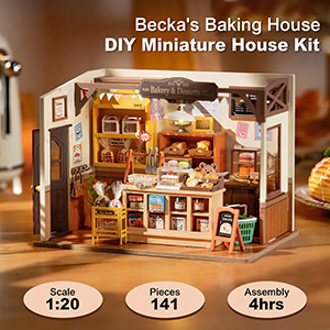 ROKR DG161 Rolife Becka's Baking House DIY Miniature House Kit 3D Wooden Puzzle with 183 Pieces and Difficulty: Level 4