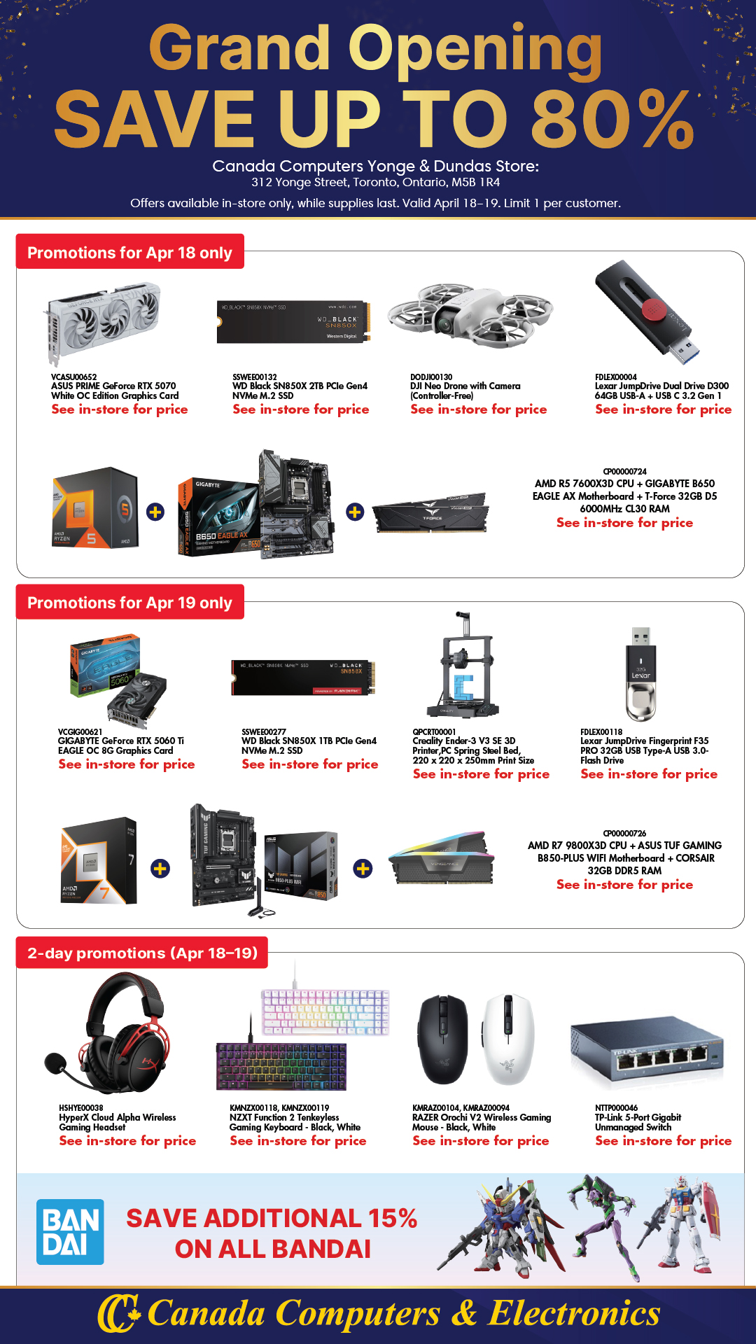 Toronto Downtown Grand Opening Save up to 80%