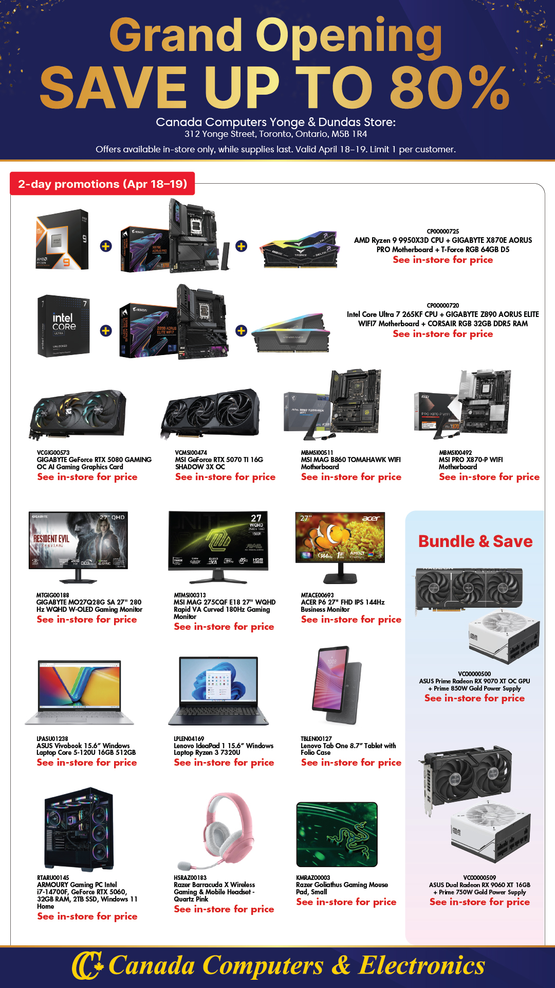 Toronto Downtown Grand Opening Save Promo