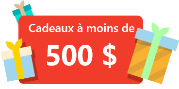 Cadeaux à moins de 500 $