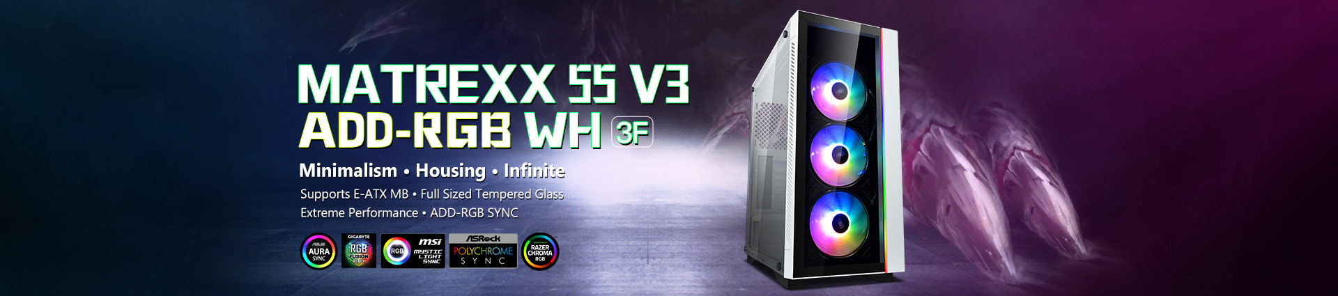 Deepcool Matrexx 55 V3 Add Rgb 3f White Atx Mid Tower Canada Computers Electronics